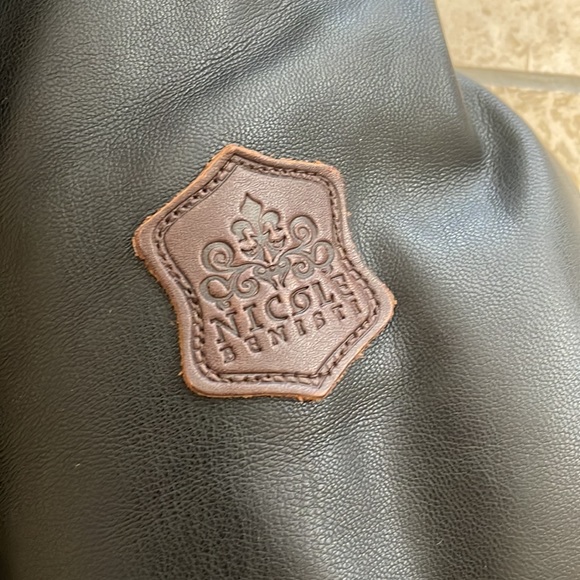 Nicole Benisti Leather-trim Down Jacket Black Size XS - Picture 5 of 16